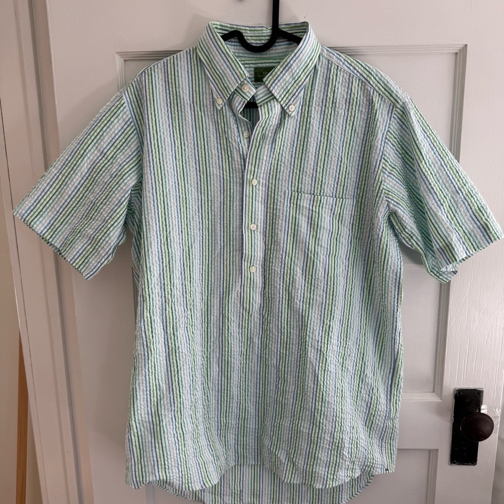 Sid Mashburn striped half button shirt